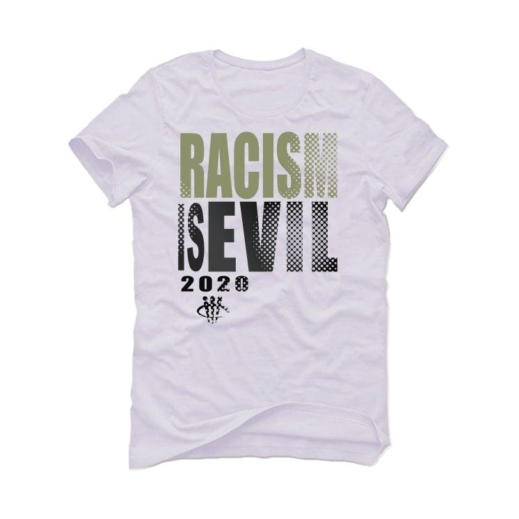 Yeezy Boost 350 V2  “Asriel/Carbon” White T-Shirt (Racism Is Evil)