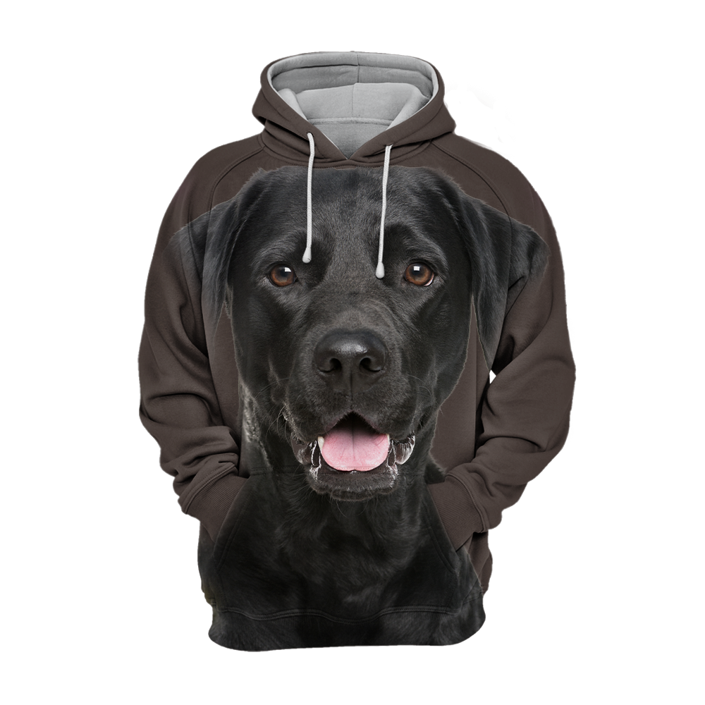 Unisex 3D Graphic Hoodies Animals Dogs Labrador Black Smile