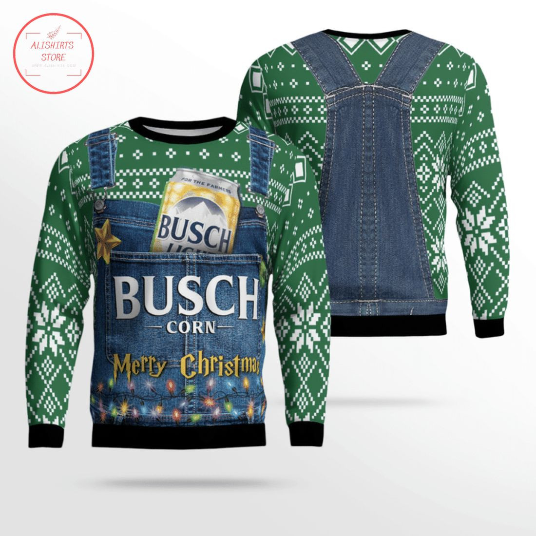 Busch Light Corn Ugly Christmas Sweater