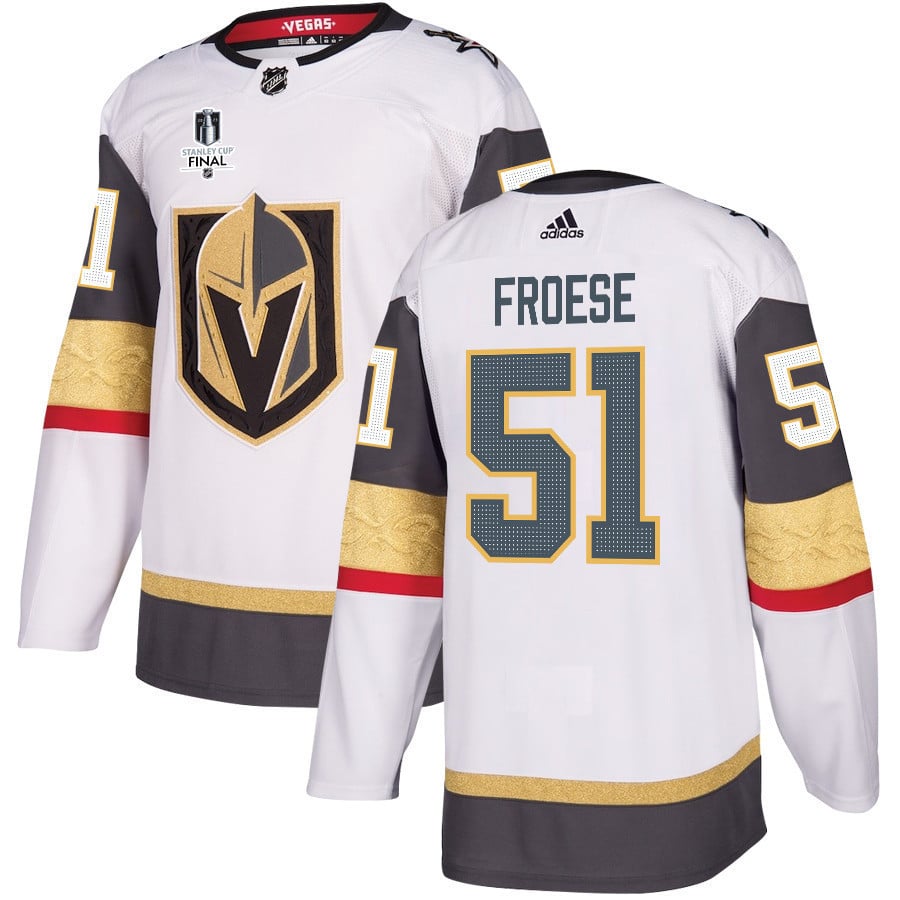 Byron Froese 51 Vegas Golden Knights Stanley Cup 2023 Final Patch Away Breakaway Men Jersey – White