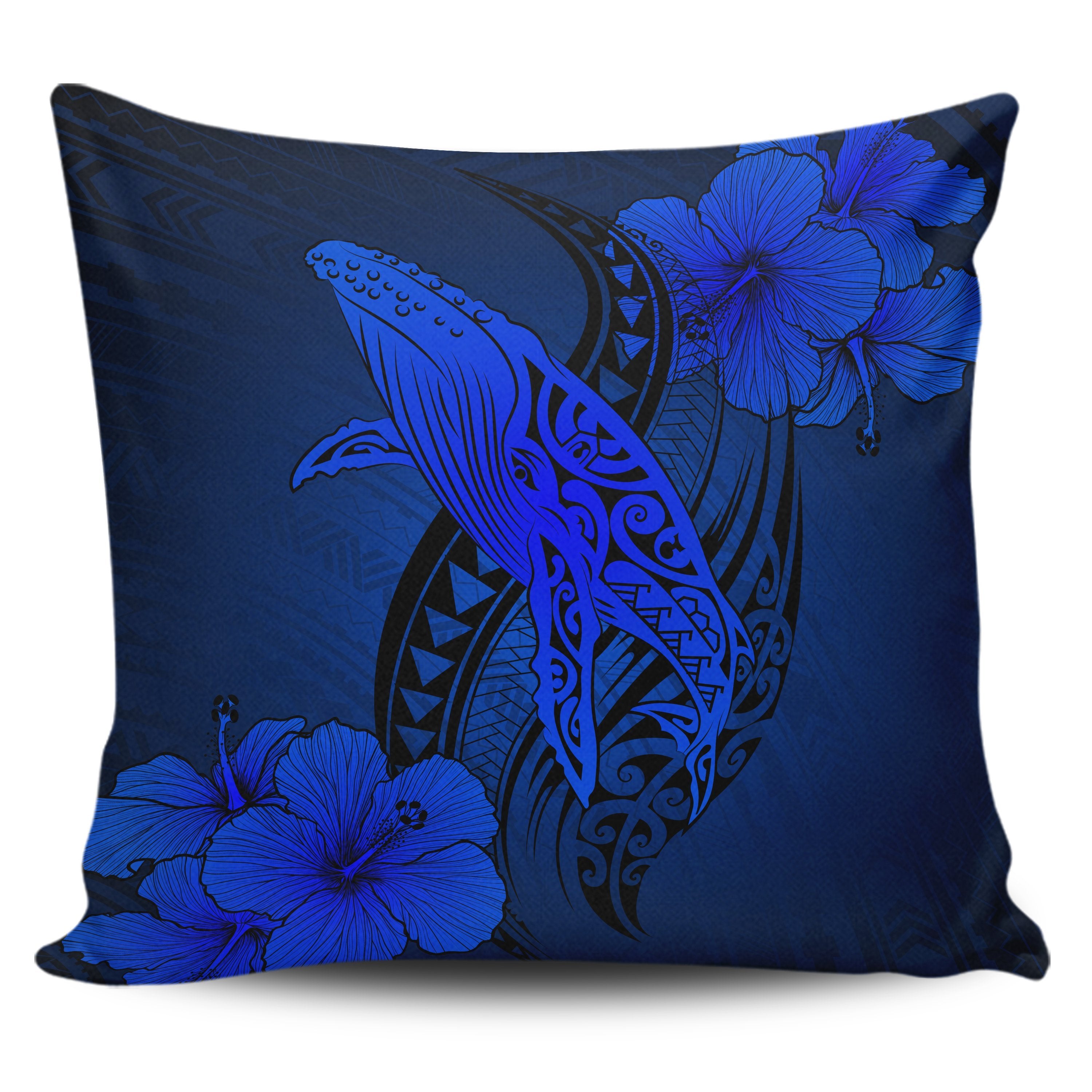 Hawaii Whale Swim Poly Blue Pillow Covers