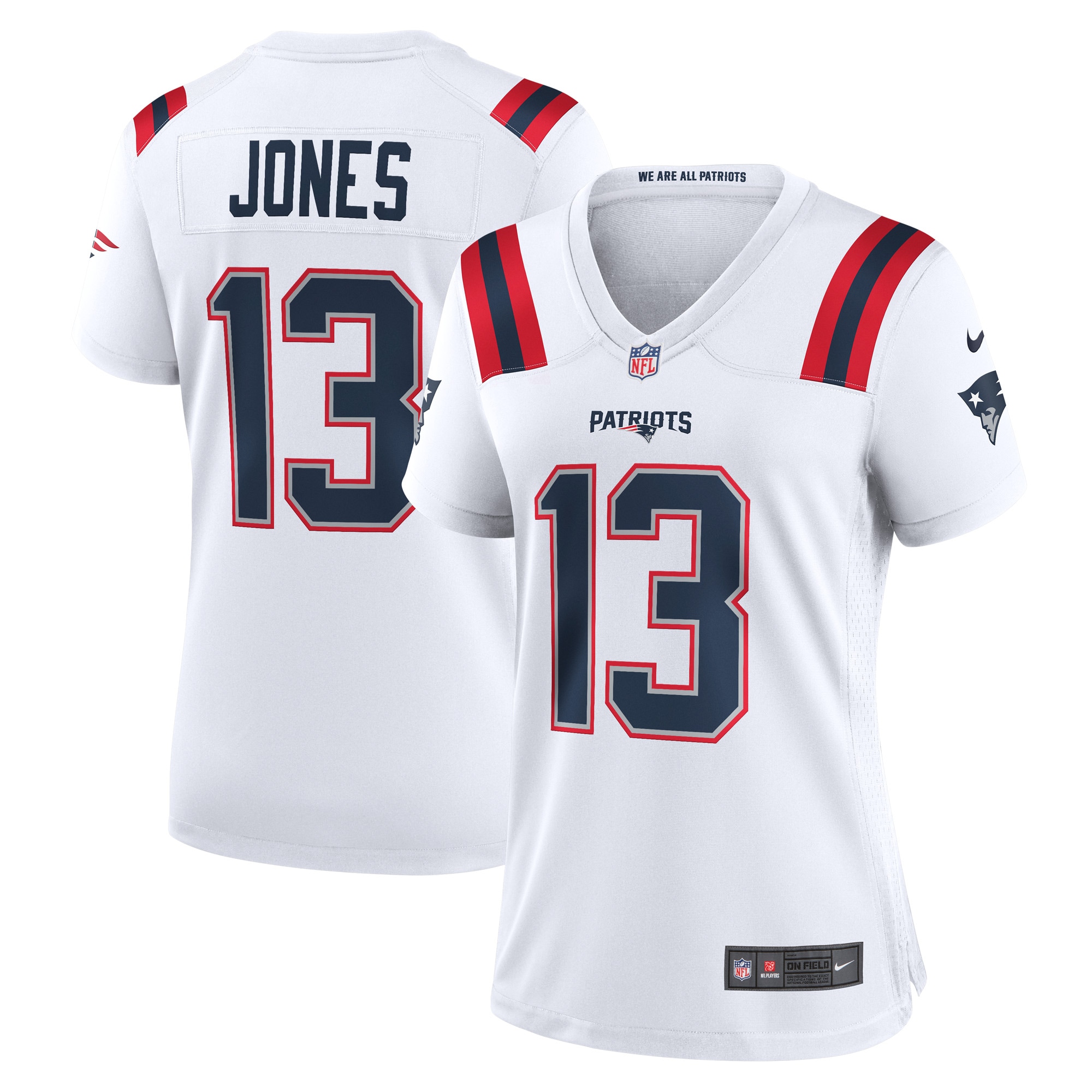 Women’s New England Patriots Jack Jones White Game Player Jersey