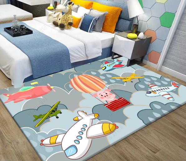 3D Cartoon Airplane Animal Non-Slip Rug Mat 67