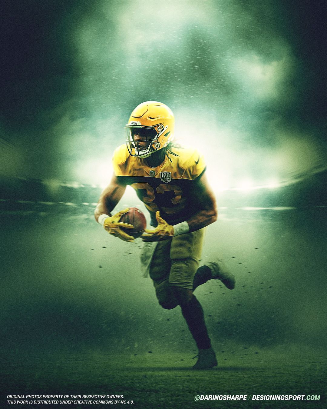 Aaron Jones #23 Green Bay Packers Poster Canvas poster canvas