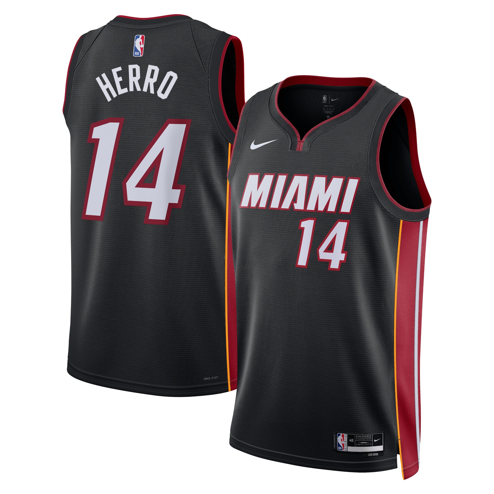 Miami Heat Icon Edition Swingman Jersey – Black – Tyler Herro – Unisex