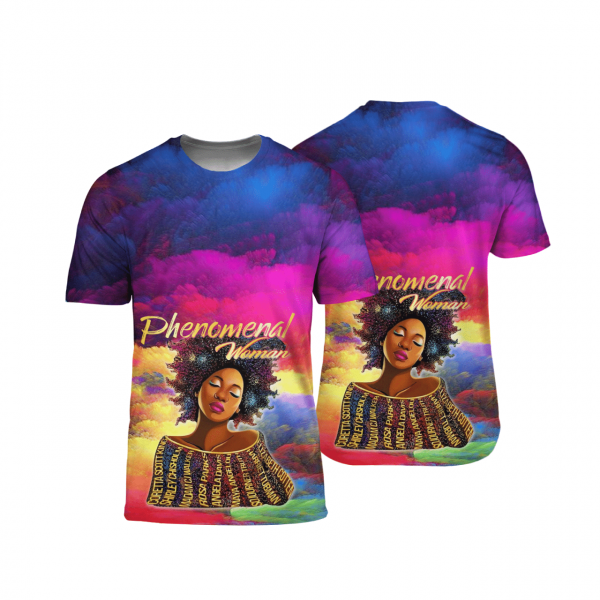 Phenomenal Woman Art Black Girl All Over Print 3D Unisex Tshirt Us Size