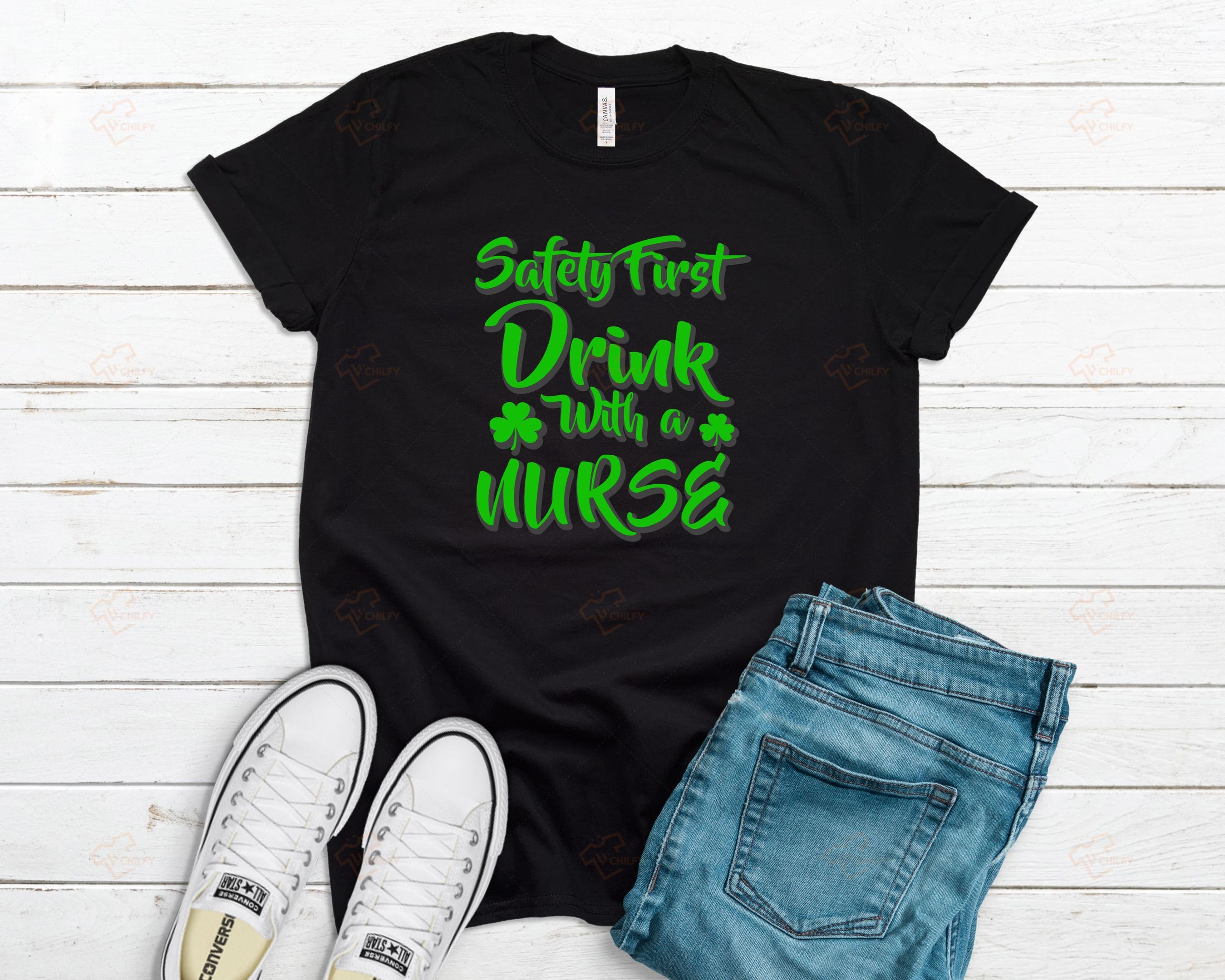 Patrick’s Day With A Nurse Shirt, Irish Nurse Shirt, Patrick’s Day Shirt, Lucky Nurse Shirt