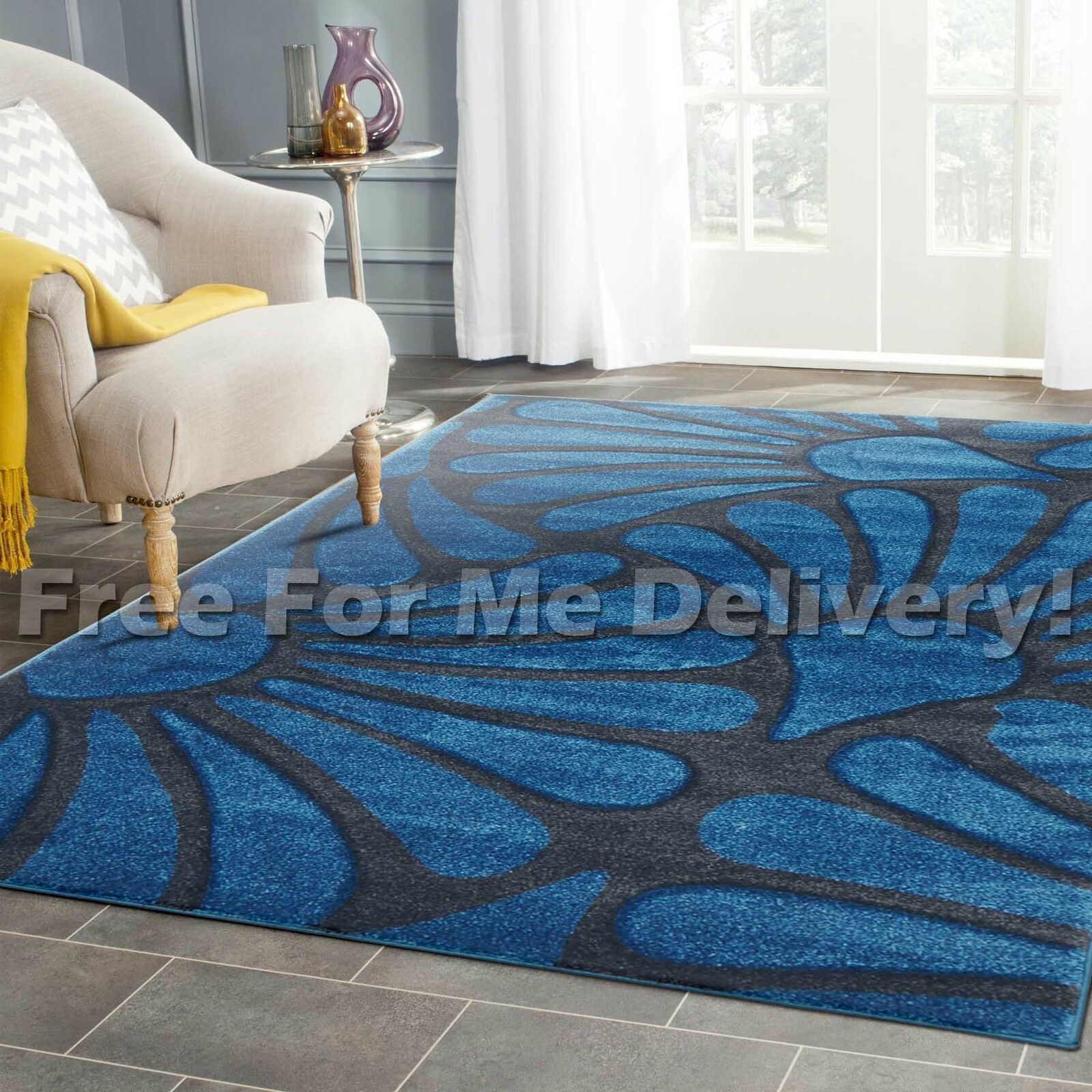 Blue Grey Flower Limited Edition  Sku 263470 Rug