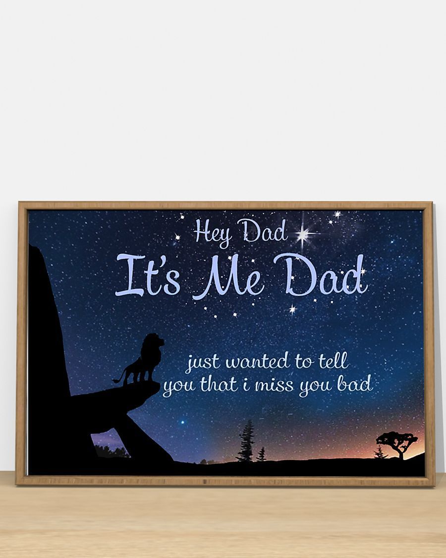 City Barks [Poster/Canvas] Gifts For Dad, Lion Hey Dad It’s Me Dad Just Wanted To Say That I Miss You Bad  Father’s Day Gifts-ZA495