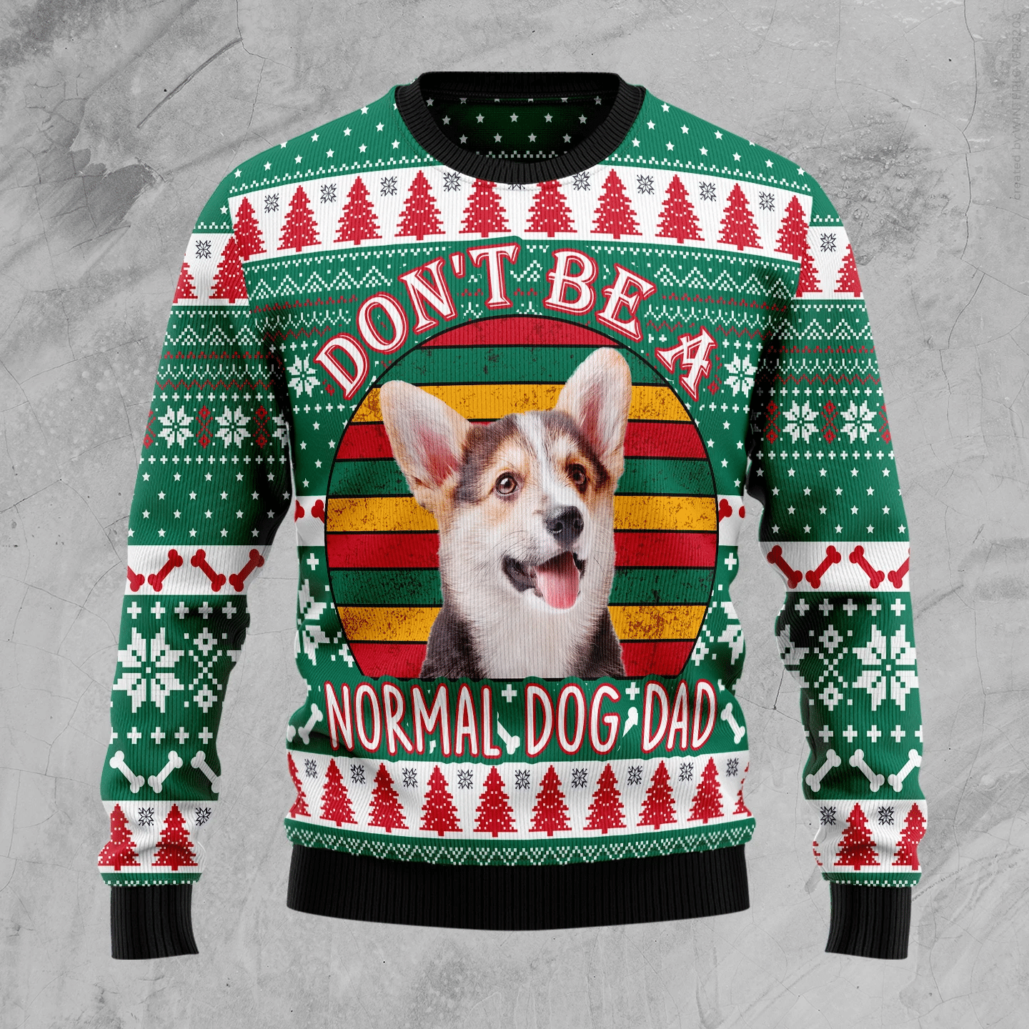 Welsh Corgi Dog Dad Christmas Ugly Sweater