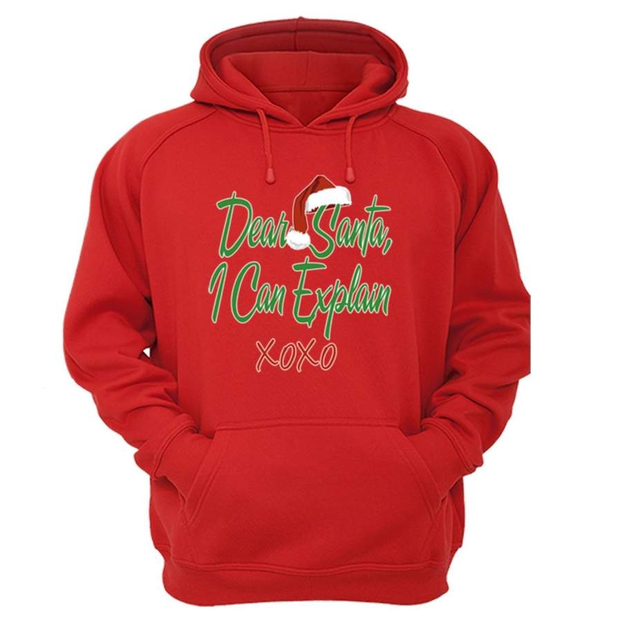 XtraFly Apparel Dear Santa I Can Explain Ugly Christmas Hooded-Sweatshirt Pullover Hoodie