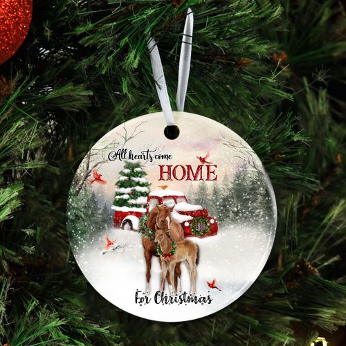 All Hearts Come Home For Christmas  – Christmas Horse Ornament, Christmas Ornament, Christmas Decoration