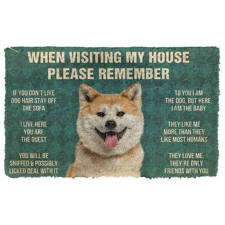 Waybackapparel Please Remember Akita Dogs House Rules Custom 3D Doormat