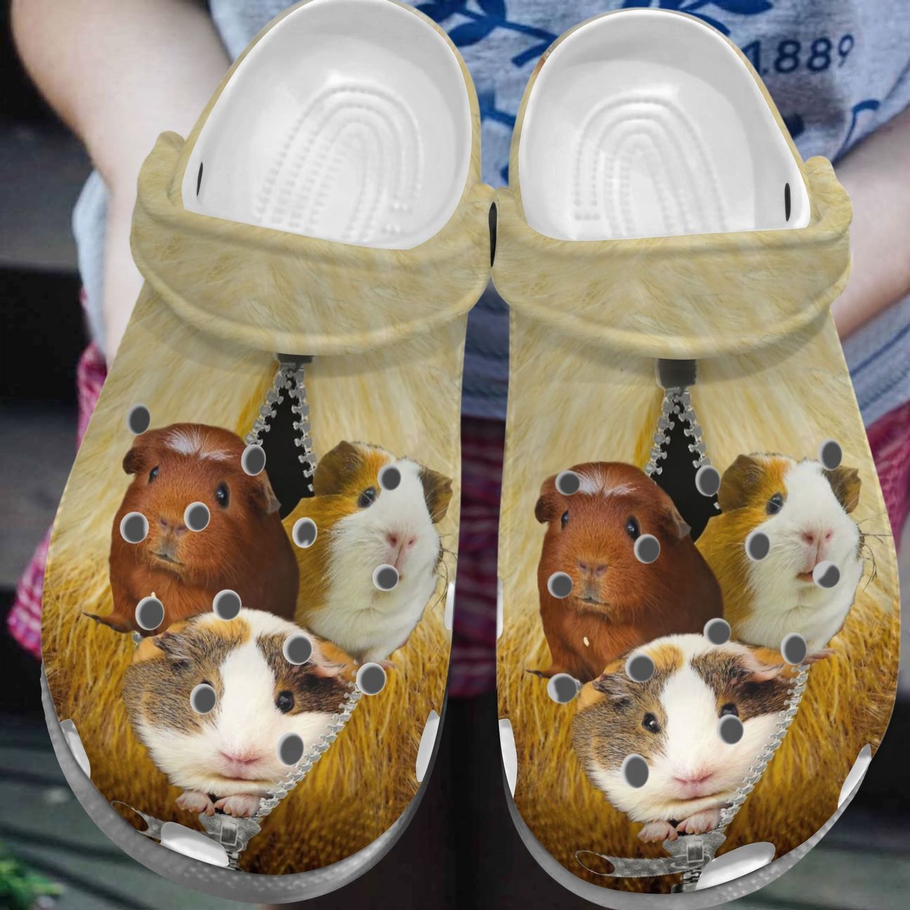 Guinea Pig Personalized Clog, Custom Name, Text, Color, Number Fashion Style For Women, Men, Kid, Print 3D Guinea Pigs In The Zip