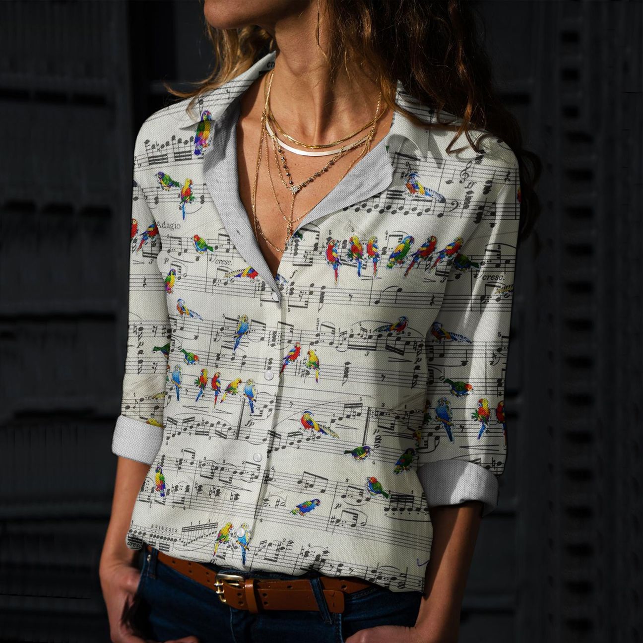 Vintage Parrot Song Cotton And Linen Casual Shirt For Men and Women, Unisex