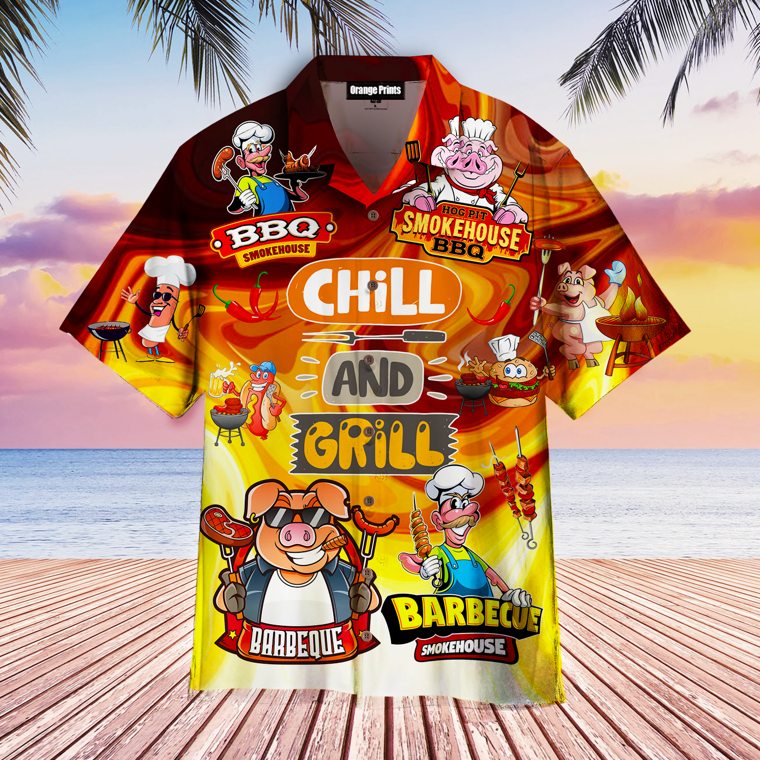 Chilling And Griliing Pig Aloha Hawaii Shirts For Men Women Ha42025