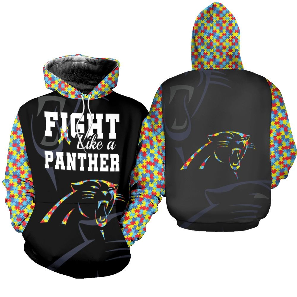 Fight Like A Carolina Panthers Autism Support Hoodie