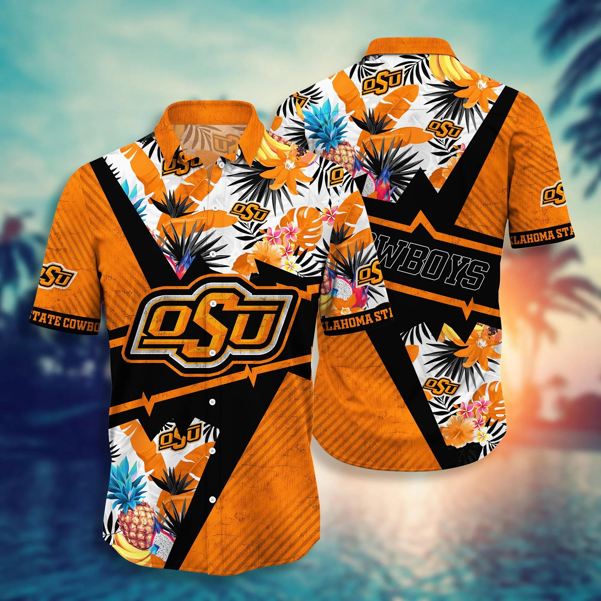 Oklahoma State Cowboys NCCA Hawaiian Shirt Blooming Flowers Aloha Shirt