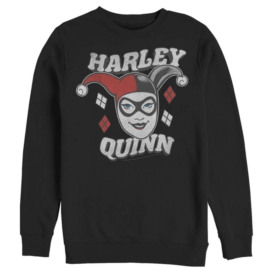 Batman Men’s Harley Quinn Smile Face  Sweatshirt