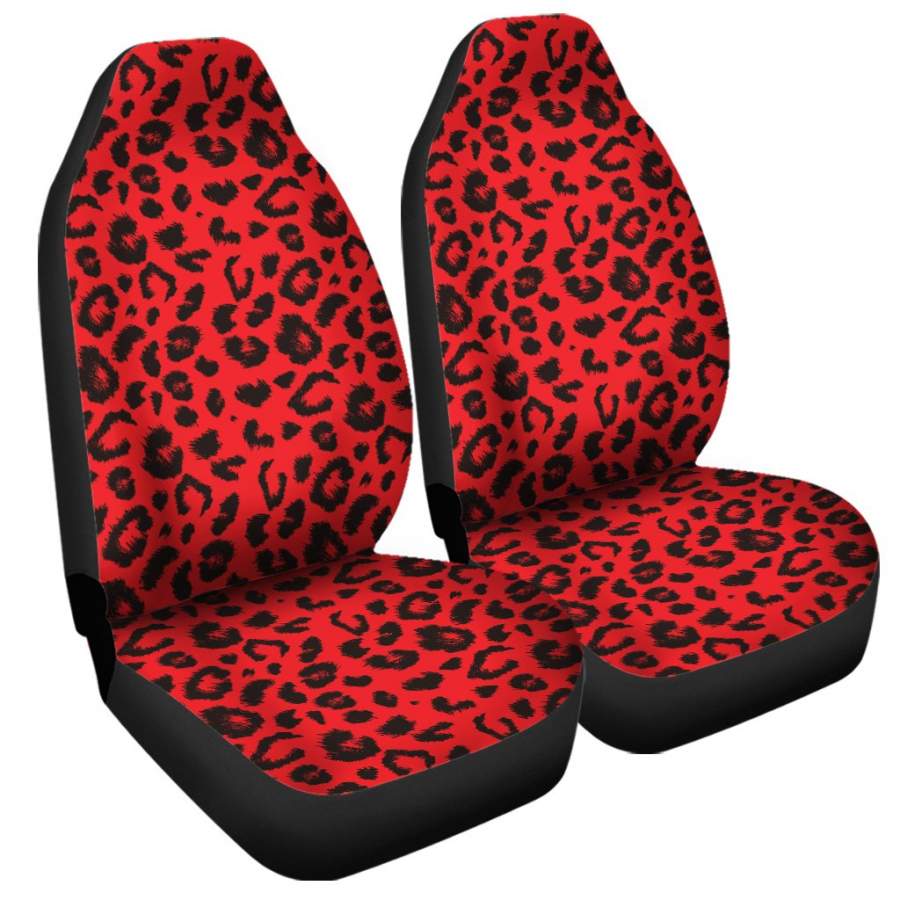 Red Leopard Print Universal Fit Car Seat Covers