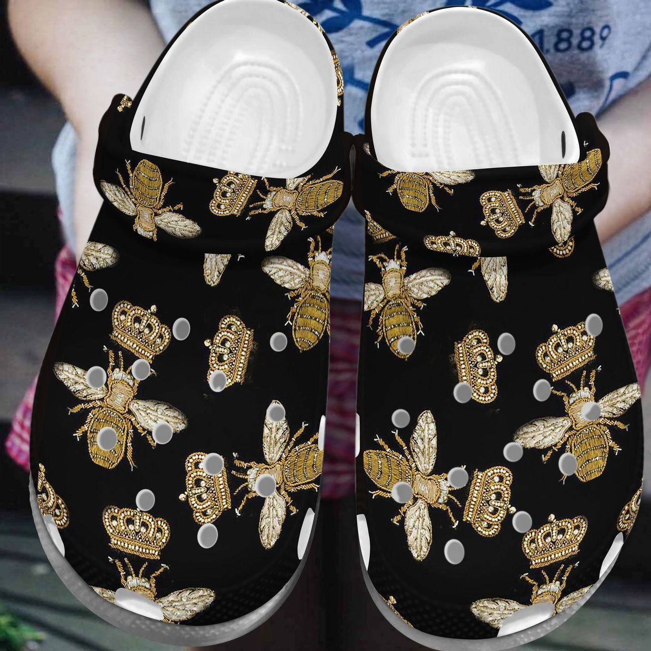 Queen Bee 3D Personalize Clog, Custom Name, Text, Fashion Style For Women, Men, Kid, Print 3D