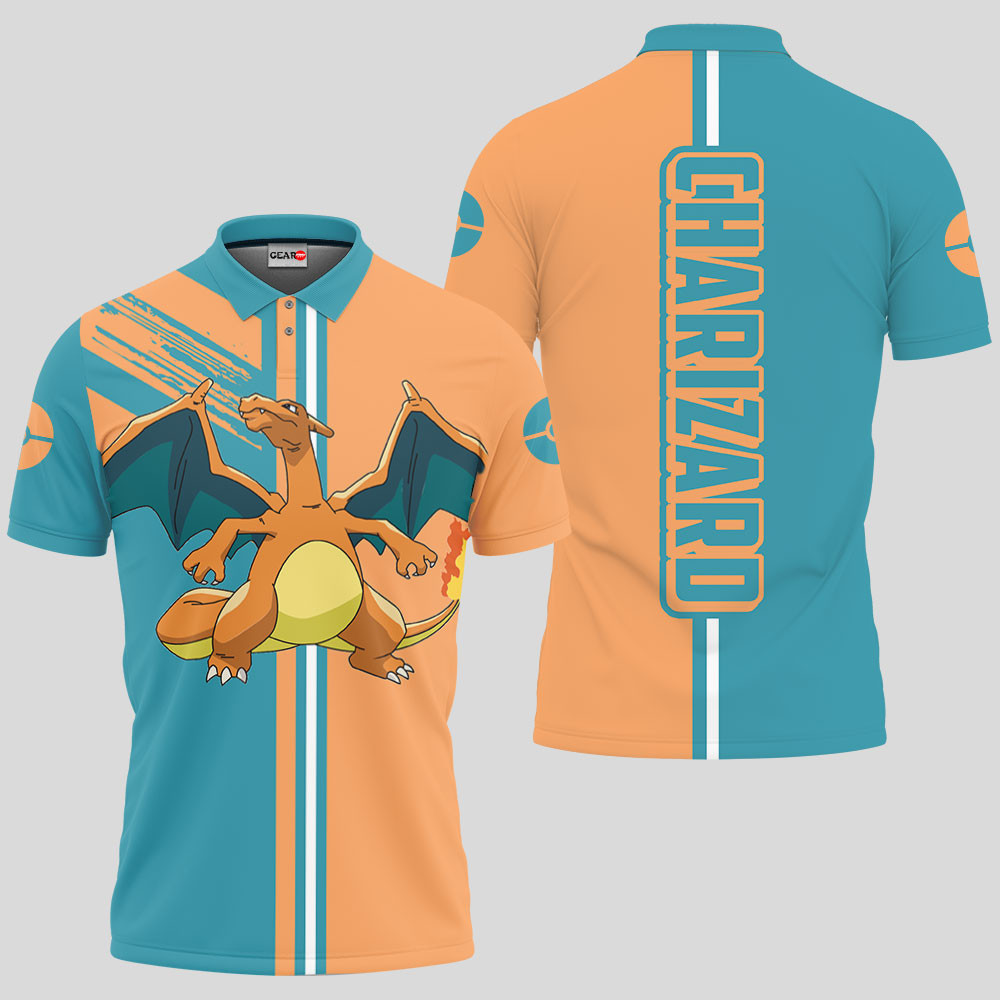 Charizard Polo Shirts Custom Pokemon Anime Merch Clothes