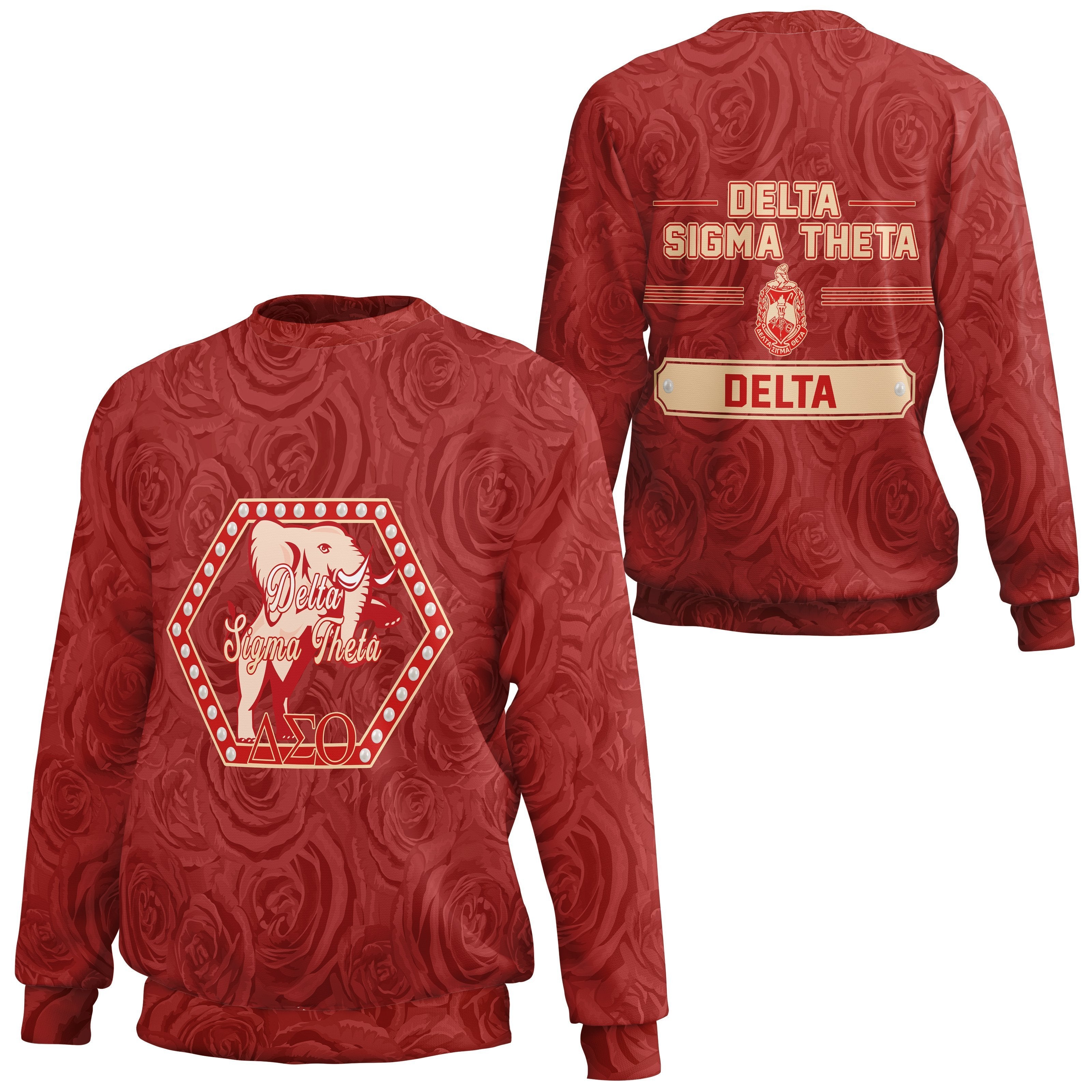 Greek Life Sweatshirt – Delta Sigma Theta Rose Pearls Sweatshirt J09