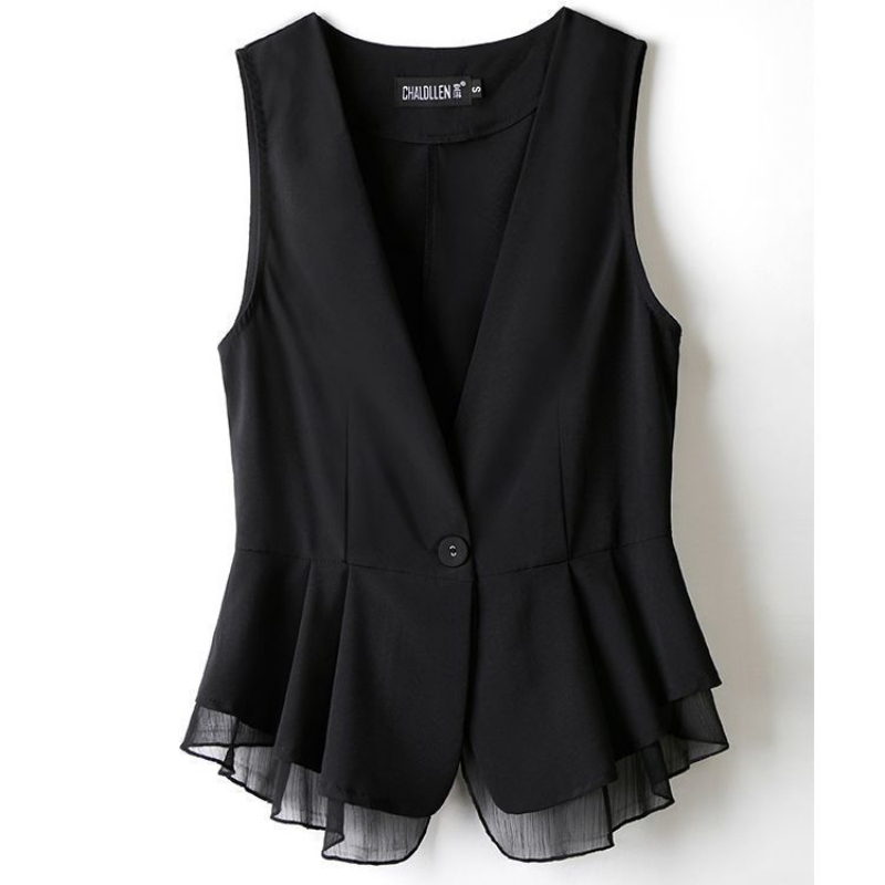 Woman Elegant Vest Jacket Office Ladies Work New Casual Slim Blazer Sleeveless Waistcoats Lady Suit Waistcoat with Lining A82 alx