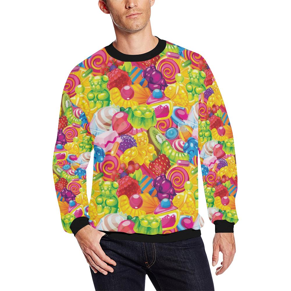 Candy Pattern Print Design Ca01 Men Long Sleeve Sweatshirt