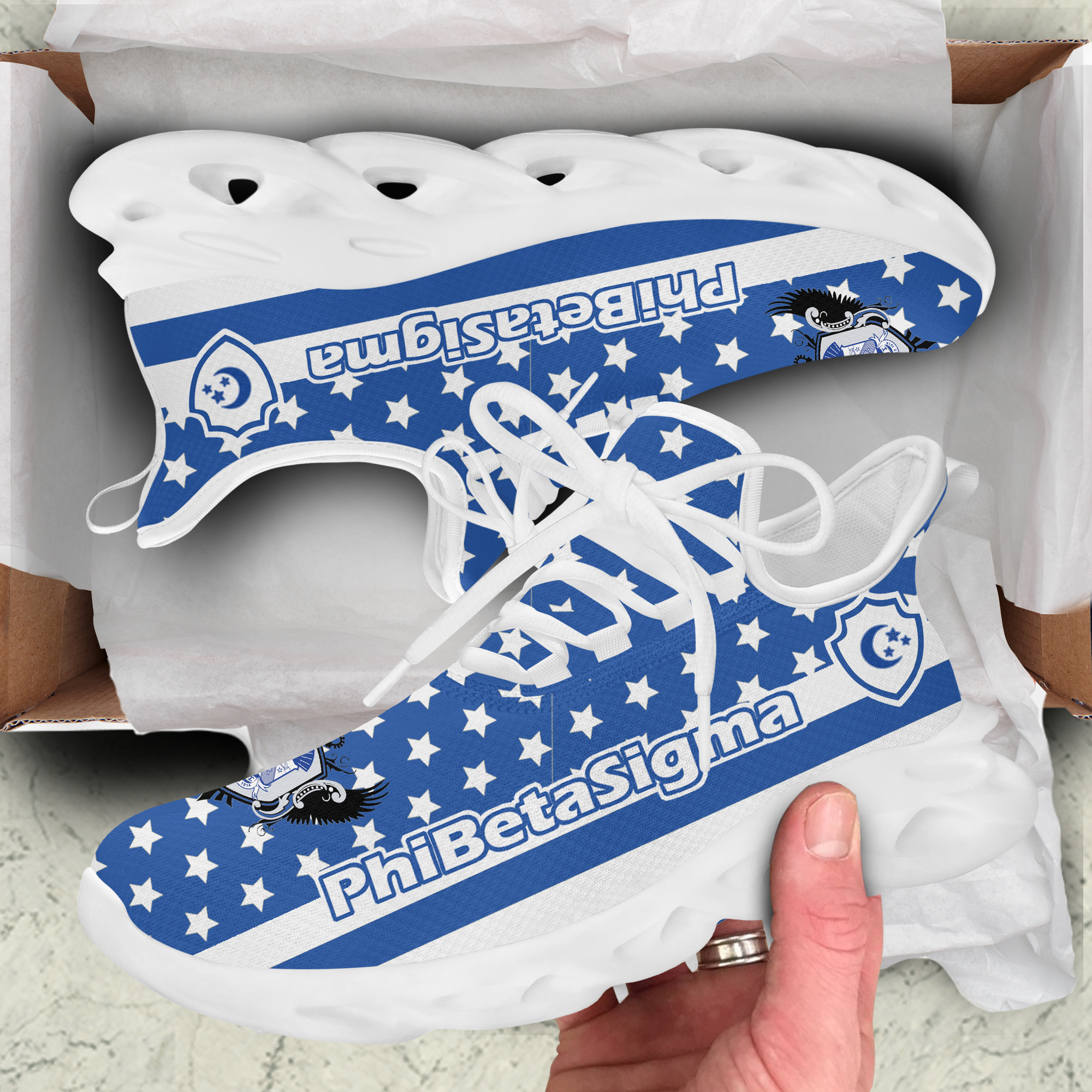 Phi Beta Sigma White Clunky Sneakers 4