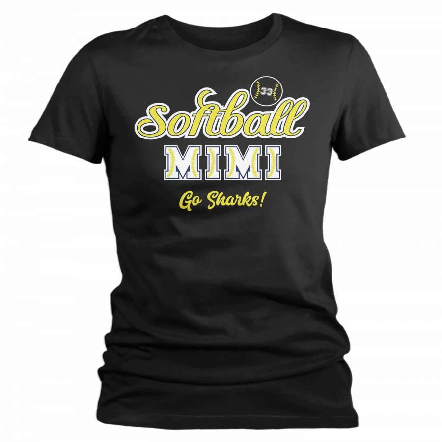 Women’s Personalized Softball T Shirt Custom Softball Shirts Softball Mom T Shirt Personalized Softball Grandma Shirts