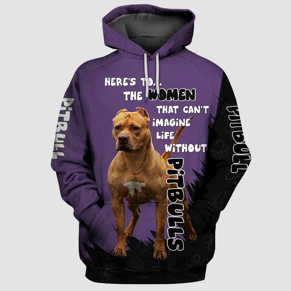 Pitbull Dog Women 3D Hoodie Full Printing