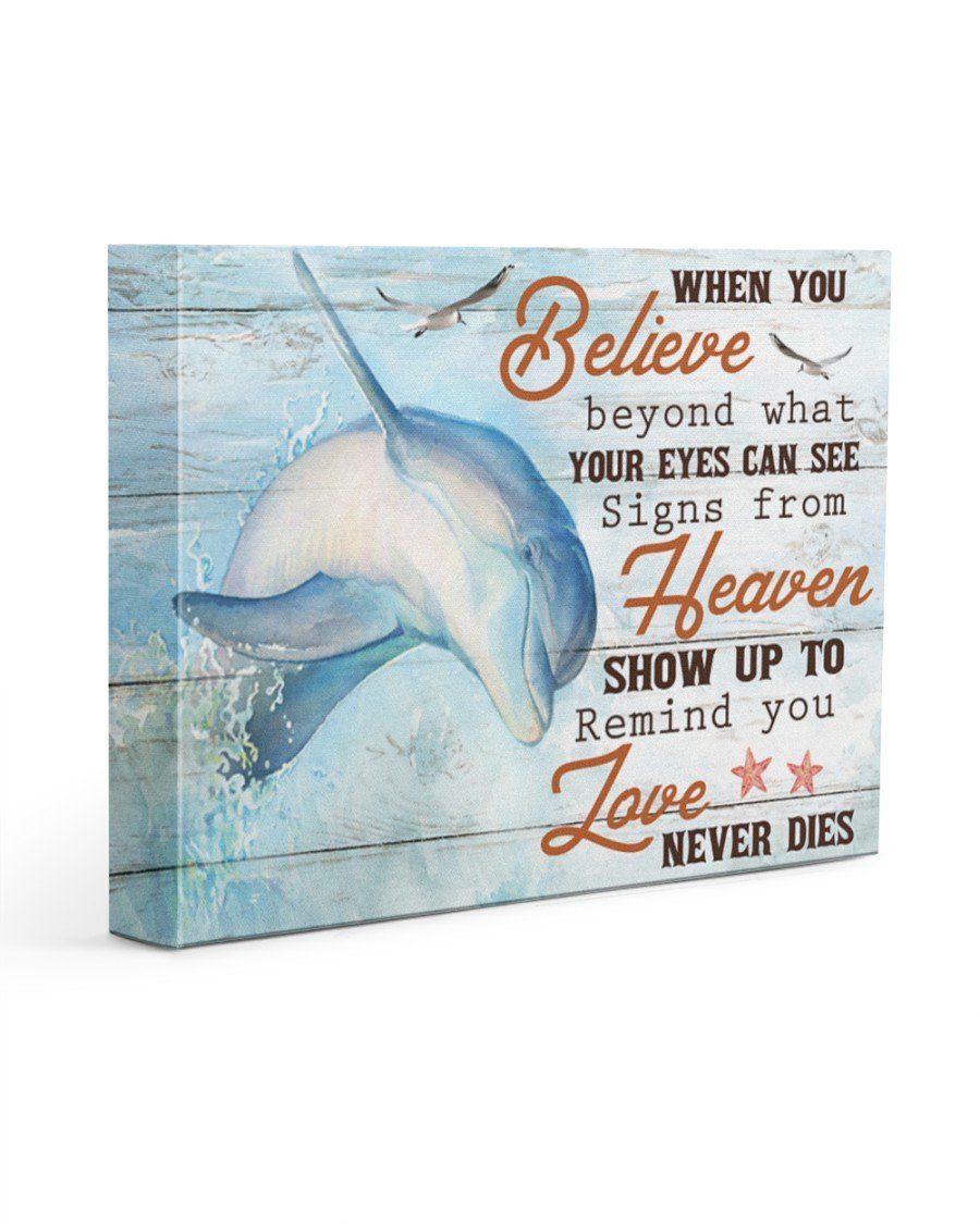 Love Never Dies Gift For Dolphin Lovers Matte Canvas