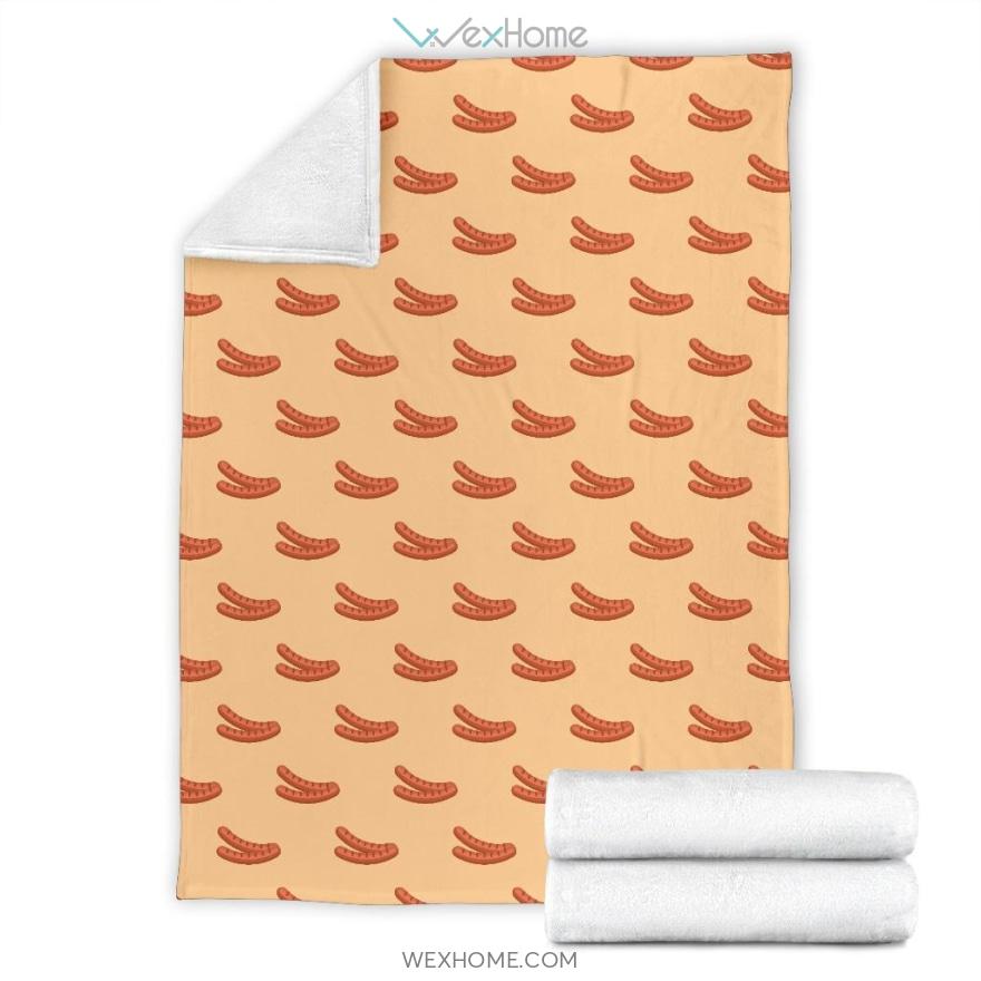 Funny Sausage Pattern Print Design Premium Blanket