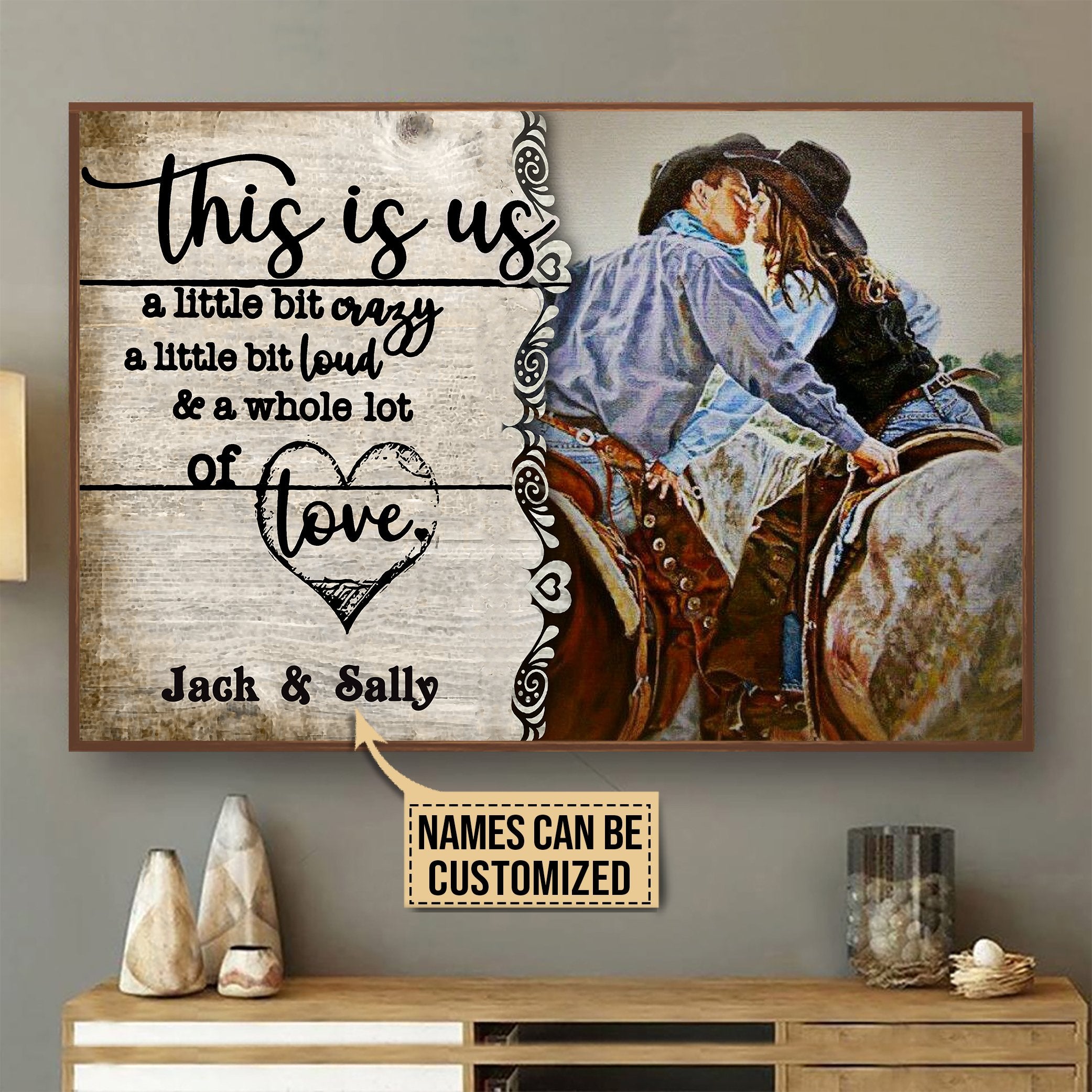 Aeticon Gifts Personalized Cowboy This Is Us Canvas Mom Dad Gift Home Decor