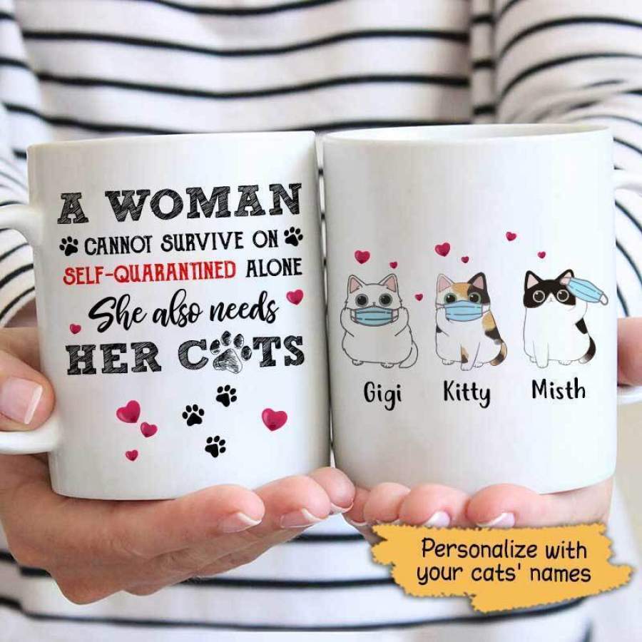 Self Quarantined With My Cats Personalized Mug