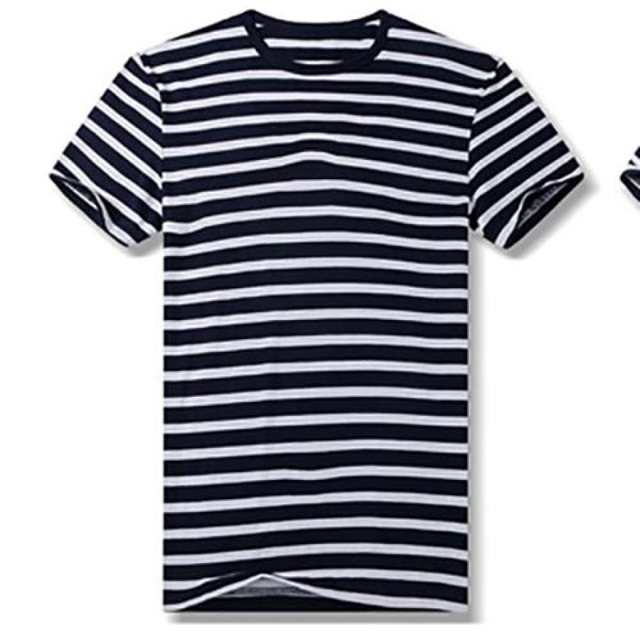 Men Tops Stripe T-shirt Male All-match Summer T Shirt Short-sleeve