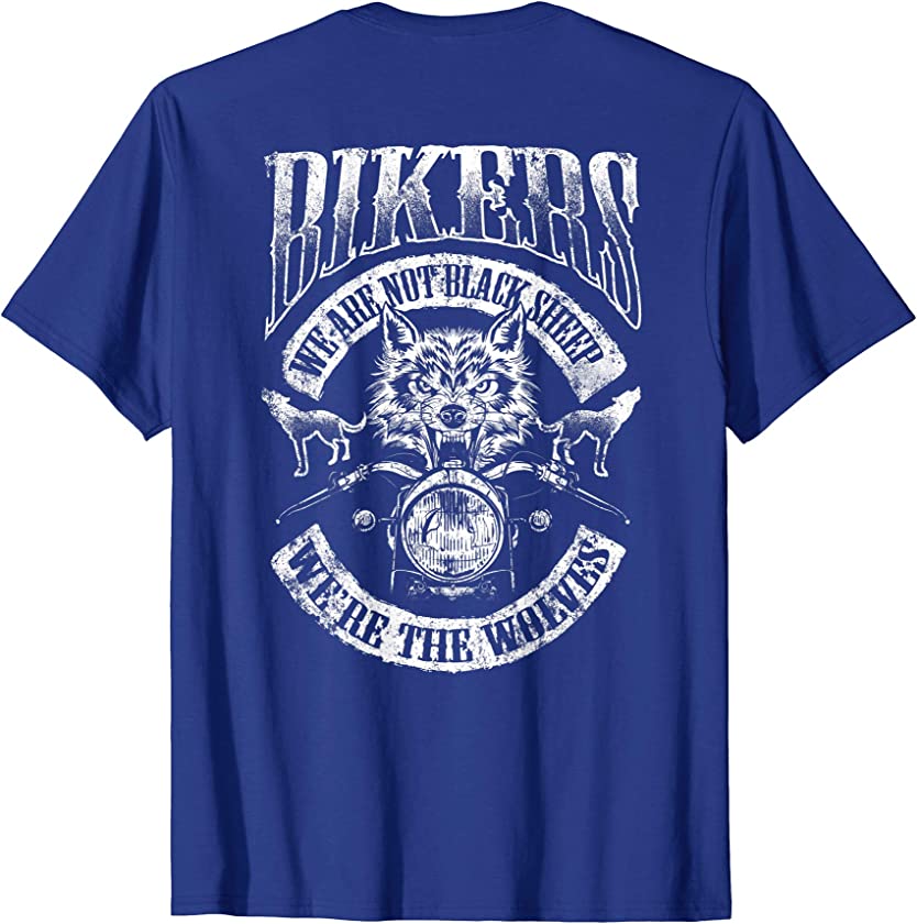 Biker Wolf Motorcycle Shirt Wolves Vintage Grunge Rider Dad T-Shirt