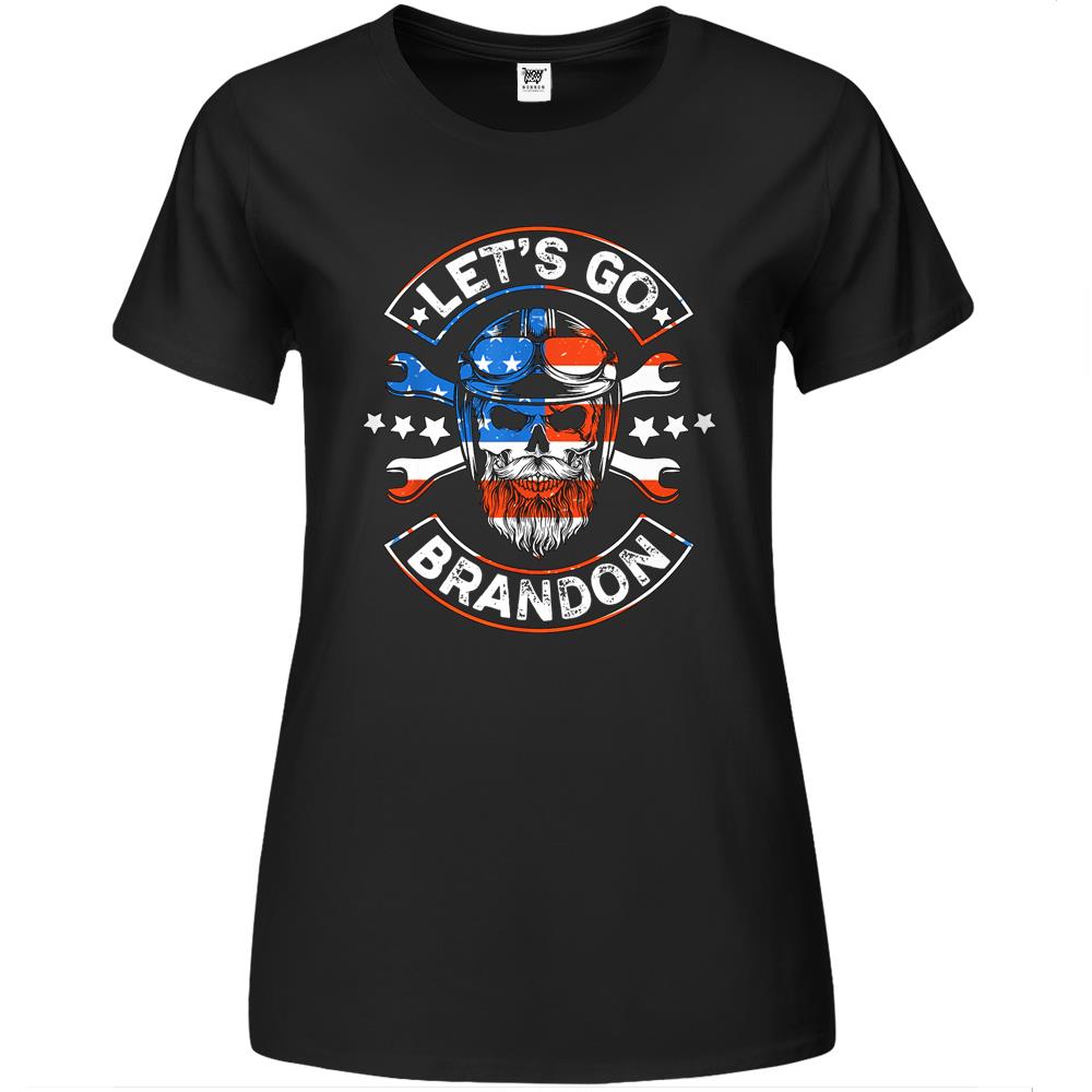 Let’S Go Brandon American Biker Usa Flag Premium Womens T Shirts