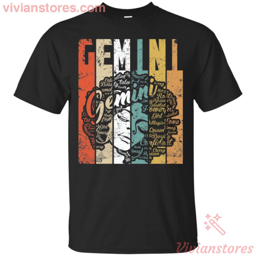 Gemini Pride – Black Women Natural Hair Art Word T-Shirt