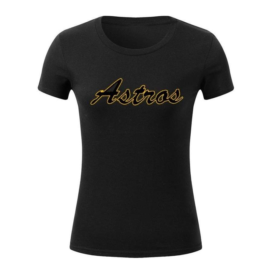 Astros t-shirt women loose Fashion sleeves regular urban athletic dog  patterns Printing Shirt