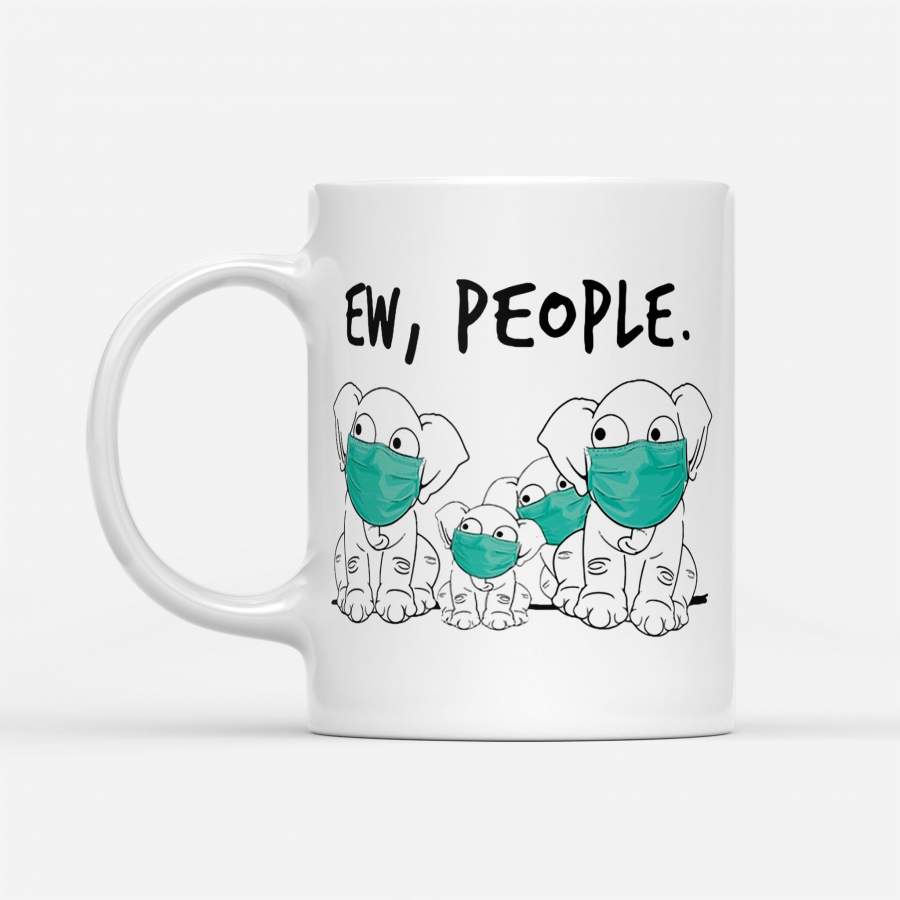 Elephants Mask Ew People – White Mug