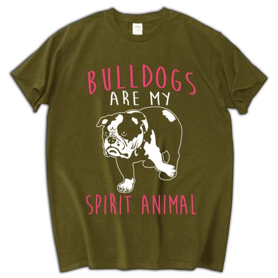 Bulldogs Are My Spirit Animal Print Cotton Shirt