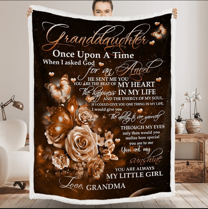 Personalized To My Granddaughter Grandma  Christmas Gift Christmas Blanket Customized Blanket Granddaughter Blanket