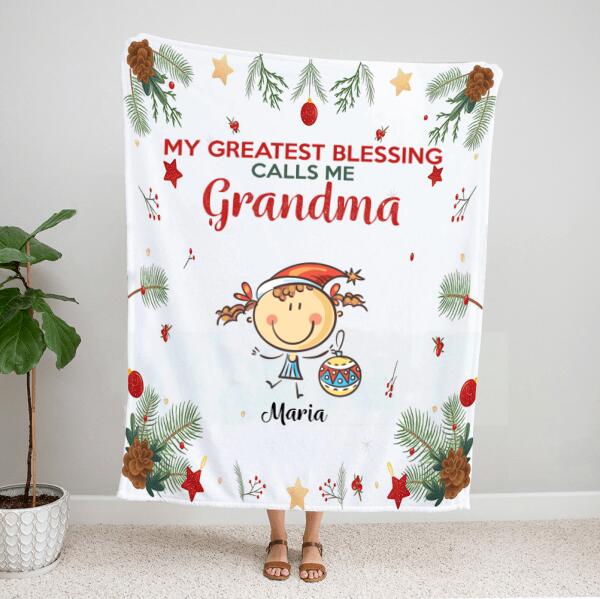 Personalized Grandma Blanket – Unique Christmas Gifts – Up To 6 Kids