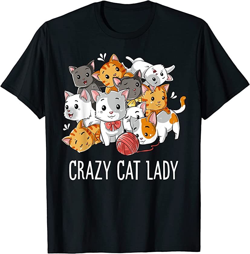 Crazy Cat Lady Funny Girls Women Kitty Kitten Animal Lover T-Shirt