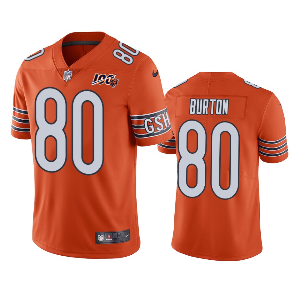 Chicago Bears Trey Burton Orange 100th Season Vapor Limited Jersey