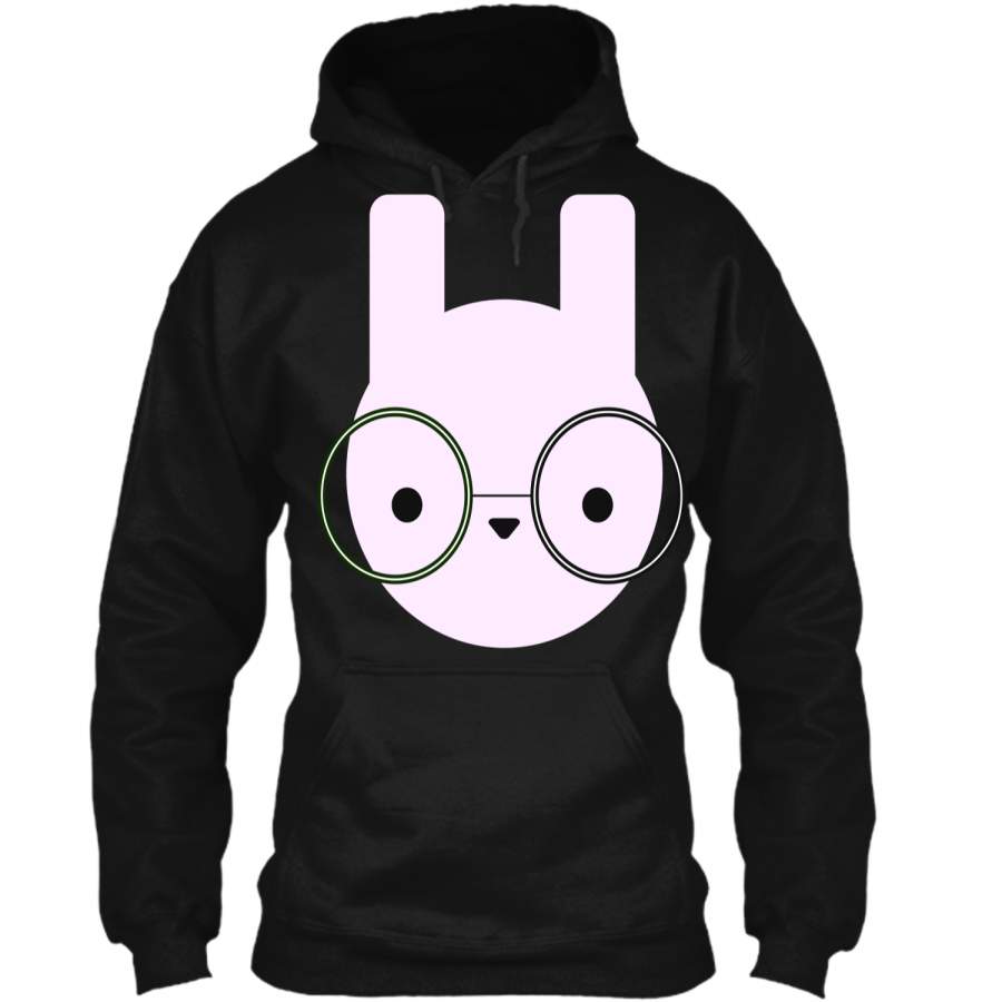 Cute Bunny Pastel Easter Rabbit Nerd Shirt Pullover Hoodie 8 oz