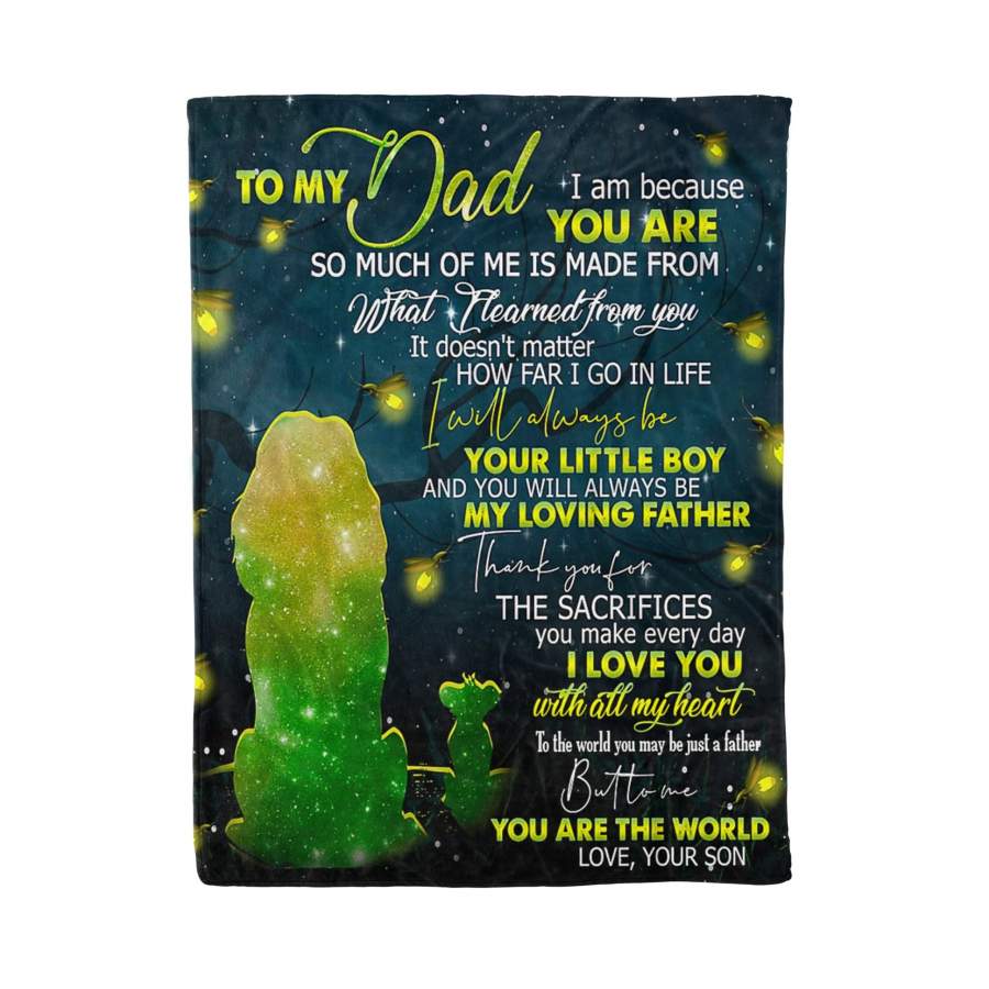 TO MY DAD – LION – MY HERO – Fleece Blanket