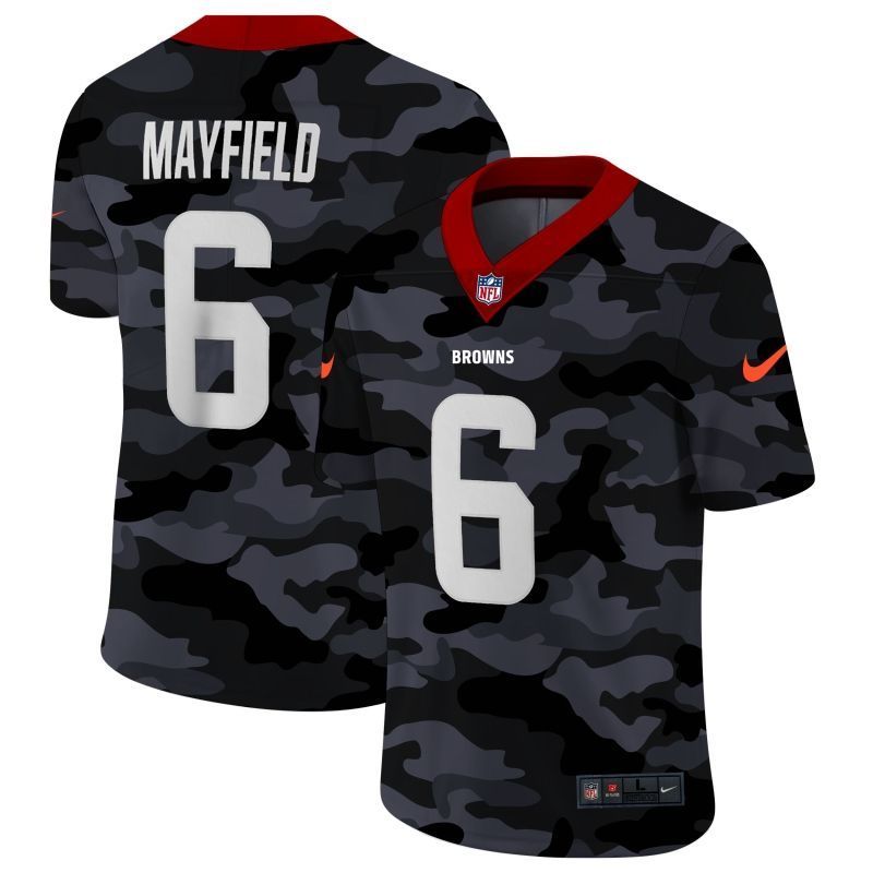 Cleveland Browns Baker Mayfield #6 NFL 2020 Camo Black Jersey